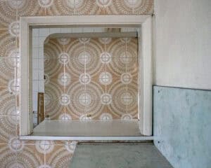 Tiling in the former Coffee Bean cafe in the Packs building before it was emptied out for refurbishment