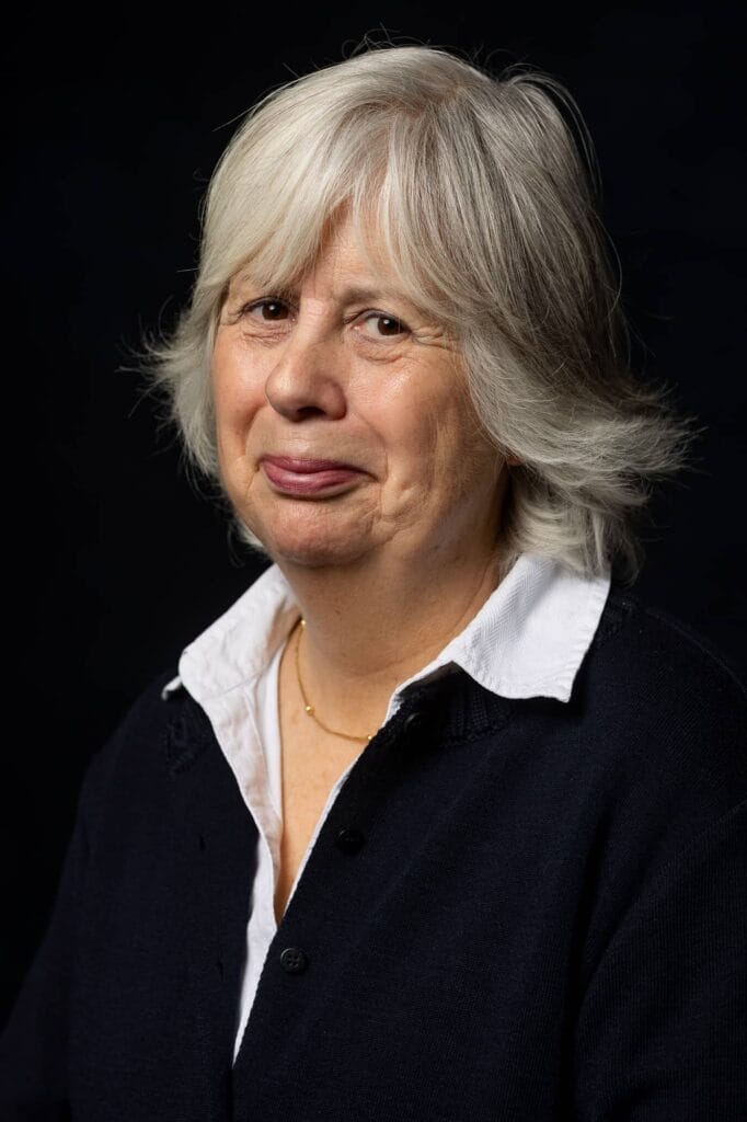 Portrait of Jane Caldow on black background