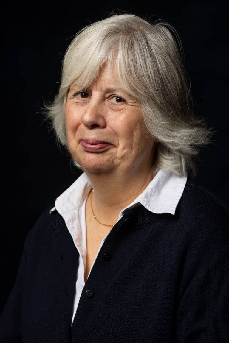 Portrait of Jane Caldow on black background