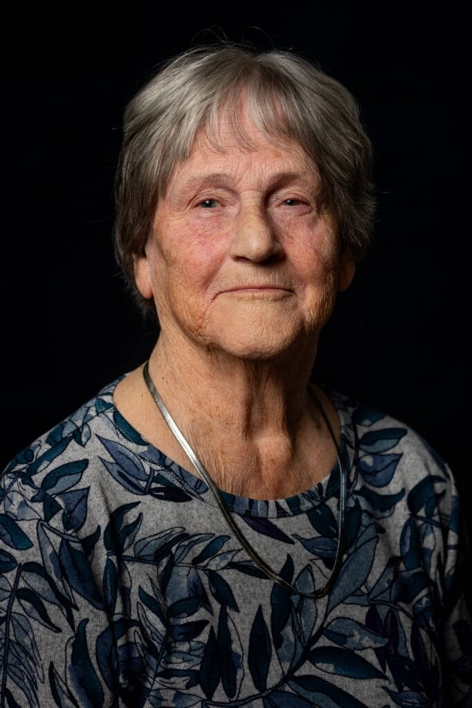 Portrait of Sheila Burnett on black background